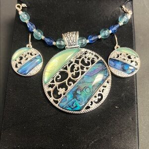 Elegant Silver and Blue Jewelry Set